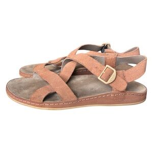 Chaco Wayfarer Leather Buckle Comfort Sandals in Suede Clay Women’s 10 $120